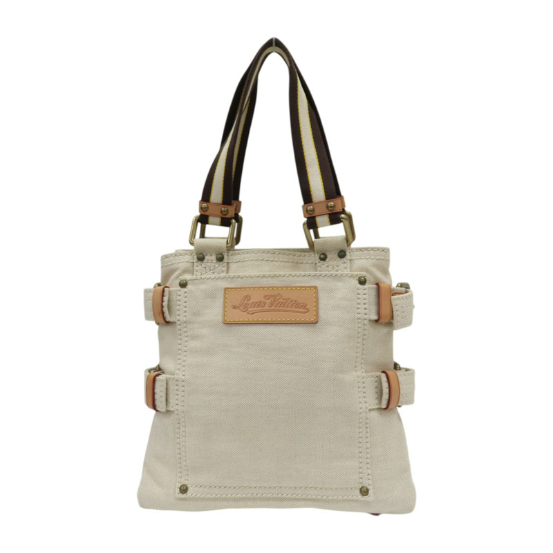 米/紅色 帆布 Globe Shopper PM 手提包【LOUIS VUITTON LV 路易威登】 M95115-1