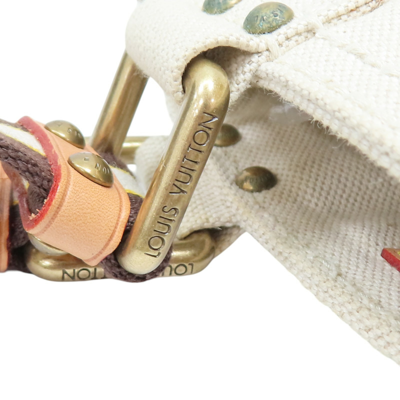 米/紅色 帆布 Globe Shopper PM 手提包【LOUIS VUITTON LV 路易威登】 M95115-12