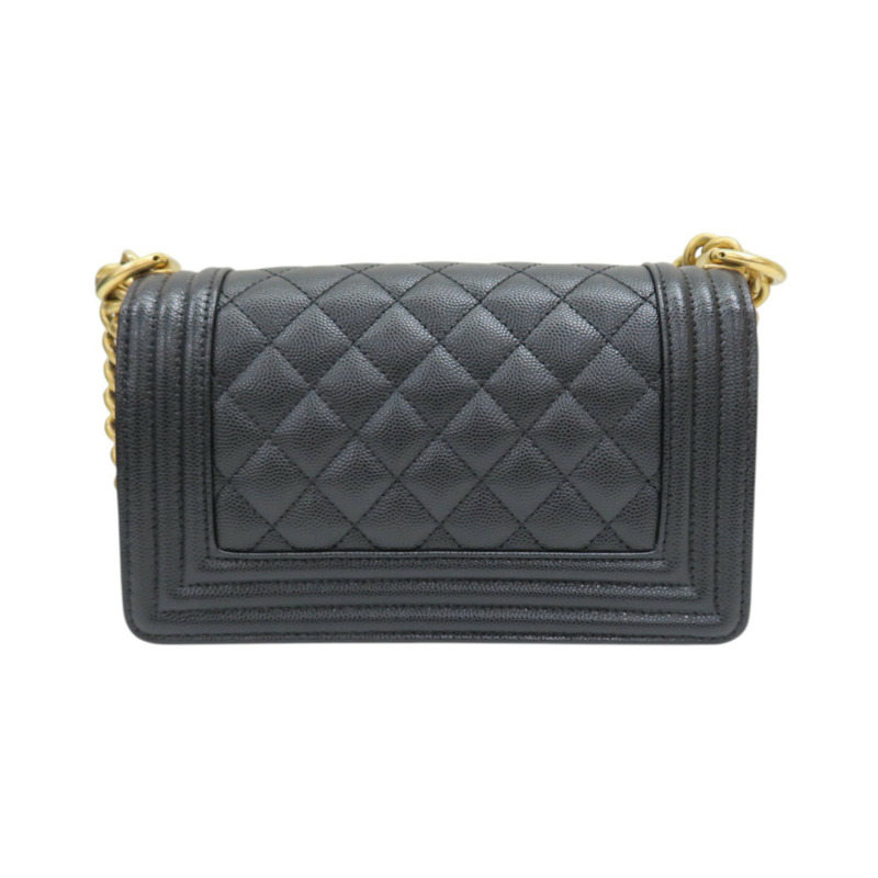 黑色 菱格紋 荔枝紋 牛皮 Boy 20 鏈帶 肩背包【CHANEL 香奈兒】 A67085-1