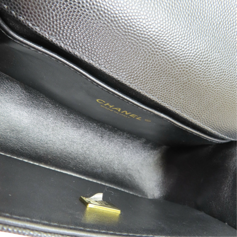 黑色 菱格紋 荔枝紋 牛皮 Boy 20 鏈帶 肩背包【CHANEL 香奈兒】 A67085-4