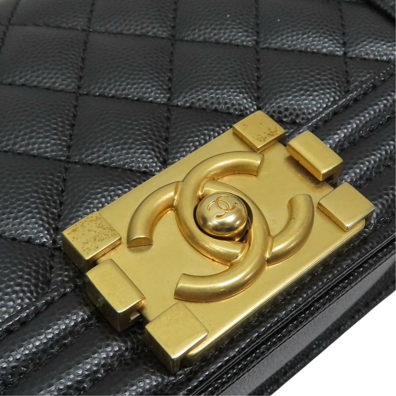 黑色 菱格紋 荔枝紋 牛皮 Boy 20 鏈帶 肩背包【CHANEL 香奈兒】 A67085-7