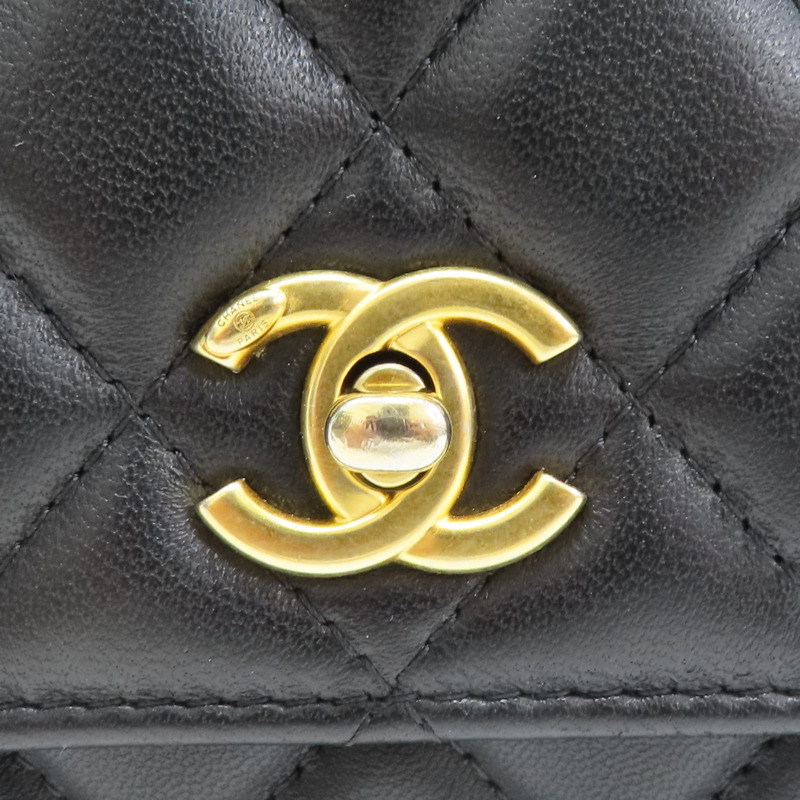 黑色 羊皮 WOC 山茶花調節扣 鍊帶 肩背包【CHANEL 香奈兒】 AP3297-7