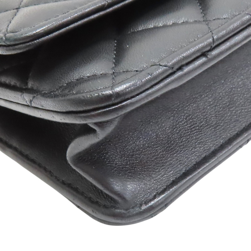 黑色 羊皮 WOC 山茶花調節扣 鍊帶 肩背包【CHANEL 香奈兒】 AP3297-9