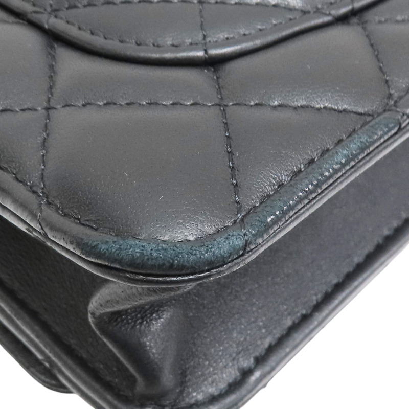 黑色 羊皮 WOC 山茶花調節扣 鍊帶 肩背包【CHANEL 香奈兒】 AP3297-11