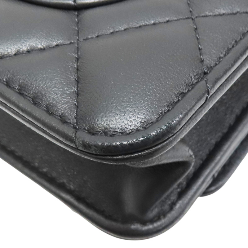 黑色 羊皮 WOC 山茶花調節扣 鍊帶 肩背包【CHANEL 香奈兒】 AP3297-12