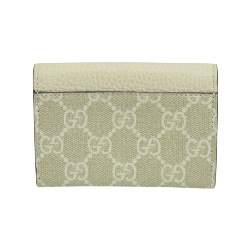 米白色 牛皮 帆布 卡夾 名片夾【GUCCI 古馳】 474748-1