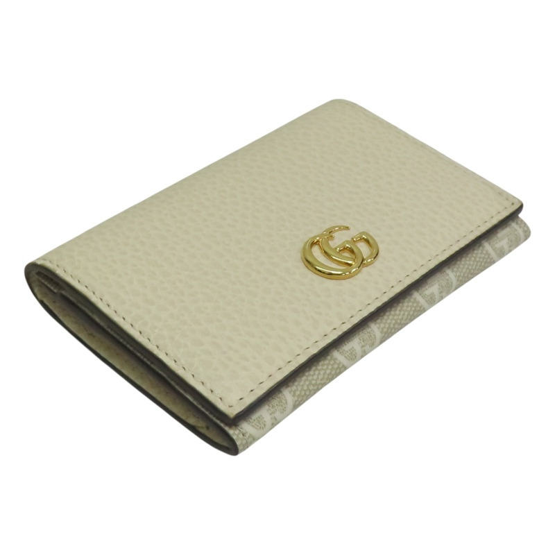 米白色 牛皮 帆布 卡夾 名片夾【GUCCI 古馳】 474748-2