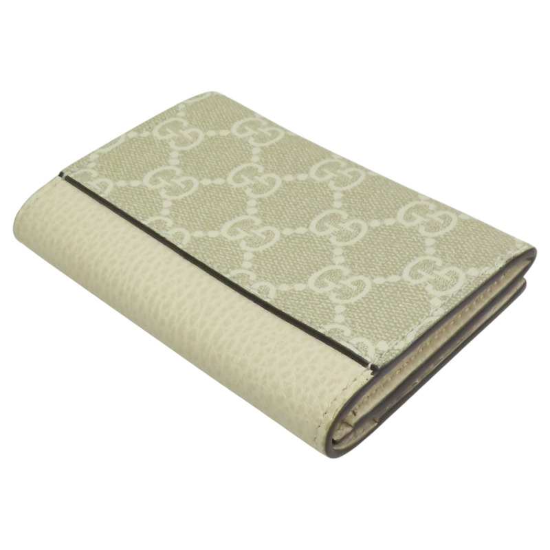 米白色 牛皮 帆布 卡夾 名片夾【GUCCI 古馳】 474748-3