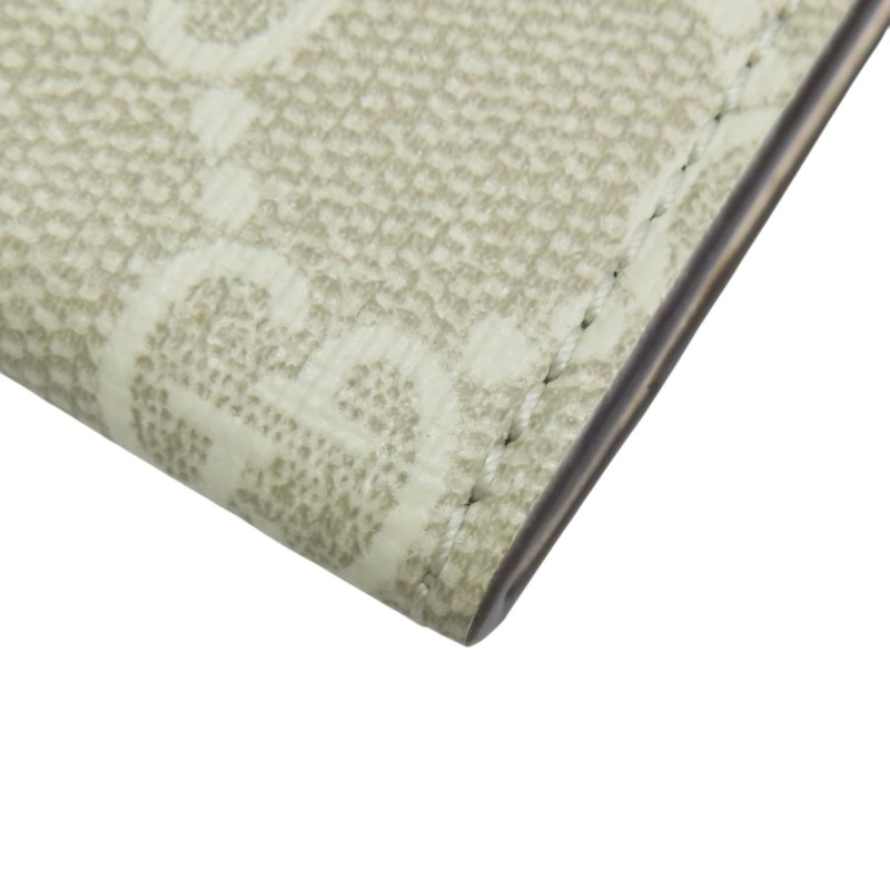 米白色 牛皮 帆布 卡夾 名片夾【GUCCI 古馳】 474748-10