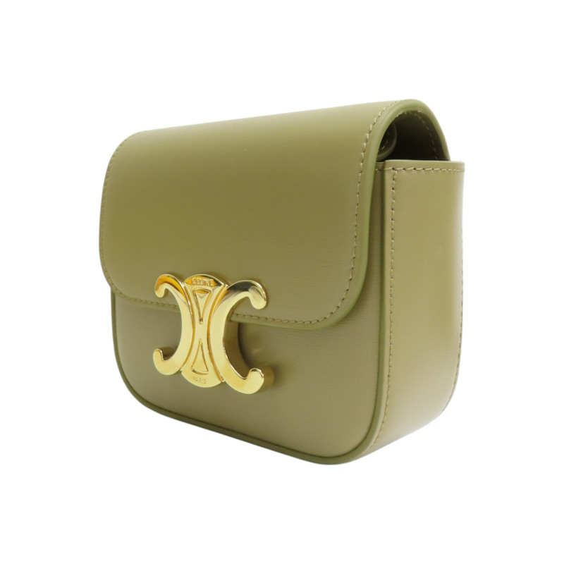 綠色 牛皮 Claude Mini 肩背包【CELINE 賽琳】 10I513DPV-2