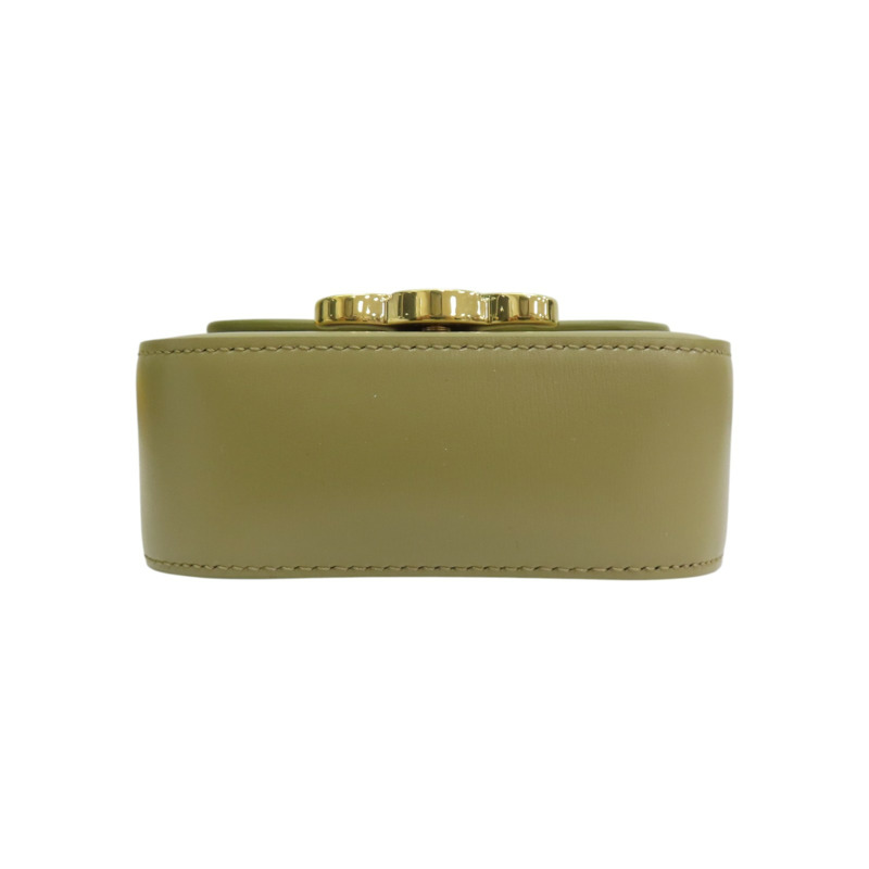 綠色 牛皮 Claude Mini 肩背包【CELINE 賽琳】 10I513DPV-3