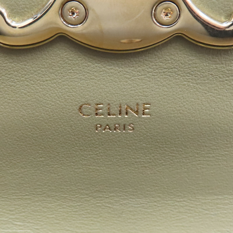 綠色 牛皮 Claude Mini 肩背包【CELINE 賽琳】 10I513DPV-5