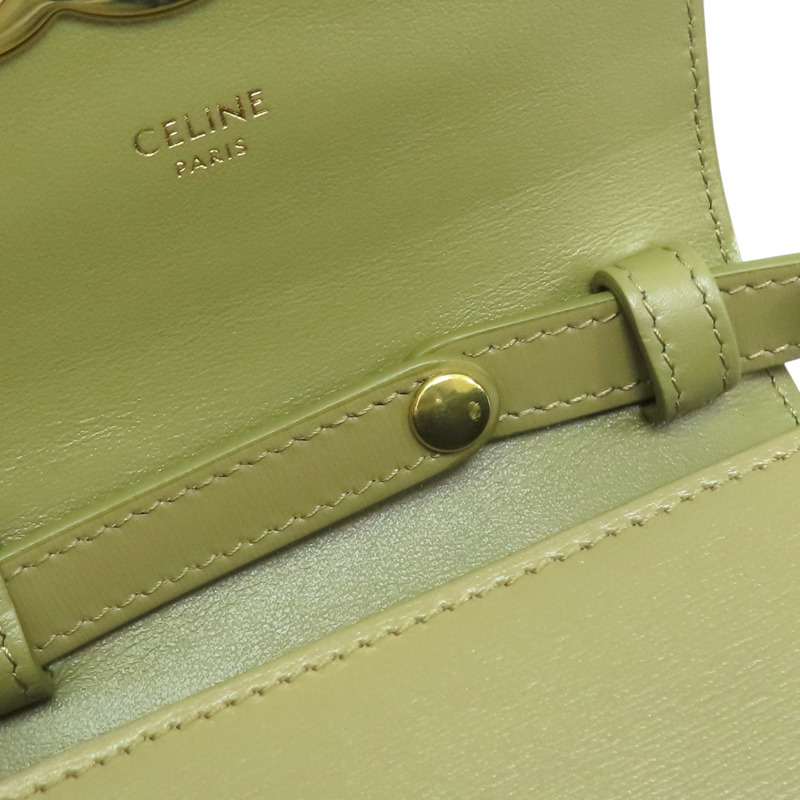綠色 牛皮 Claude Mini 肩背包【CELINE 賽琳】 10I513DPV-9