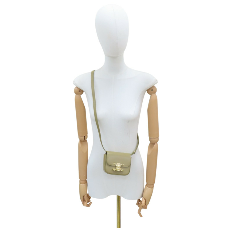 綠色 牛皮 Claude Mini 肩背包【CELINE 賽琳】 10I513DPV-10