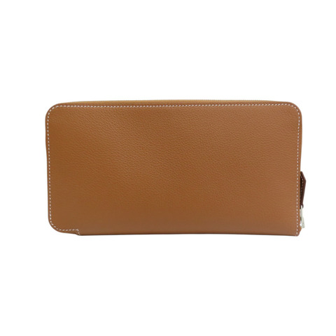 金棕色 Evercolor牛皮 Azap Silk'In Long 拉鍊長夾 B刻【HERMES 愛馬仕】