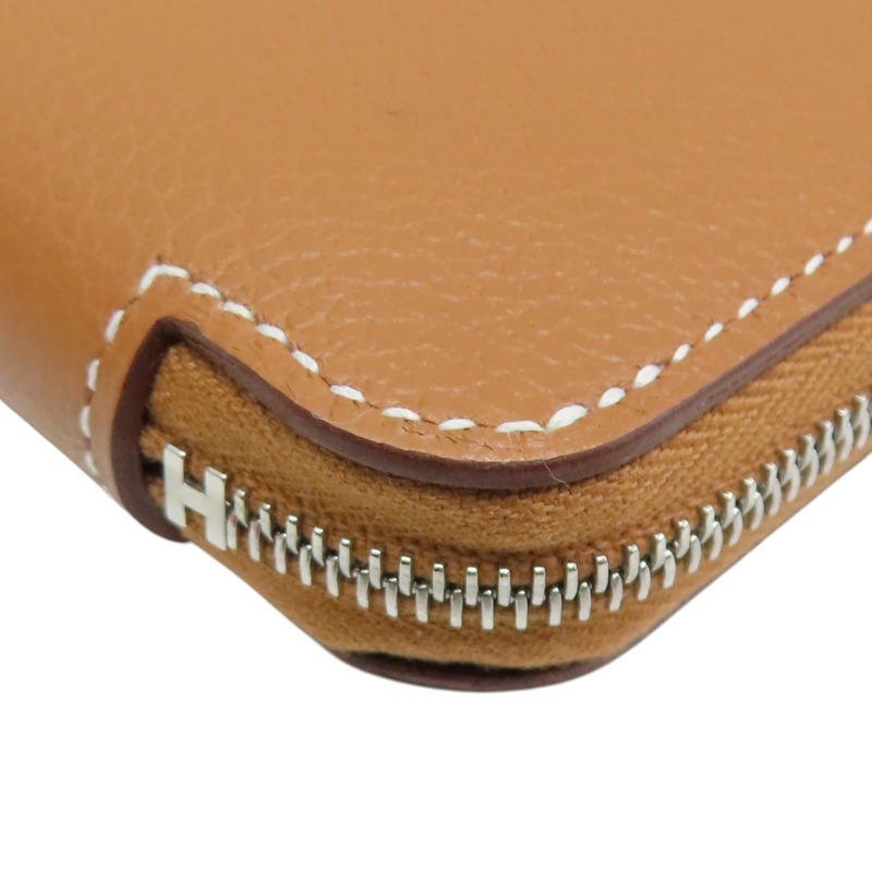 金棕色 Evercolor牛皮 Azap Silk'In Long 拉鍊長夾 B刻【HERMES 愛馬仕】-9