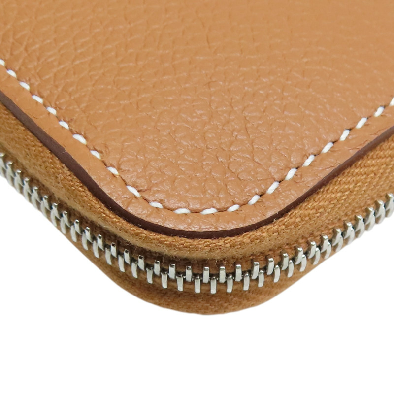 金棕色 Evercolor牛皮 Azap Silk'In Long 拉鍊長夾 B刻【HERMES 愛馬仕】-10