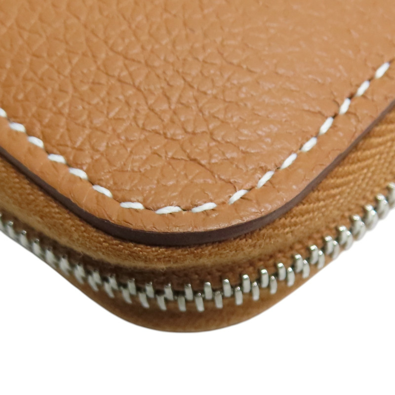 金棕色 Evercolor牛皮 Azap Silk'In Long 拉鍊長夾 B刻【HERMES 愛馬仕】-11