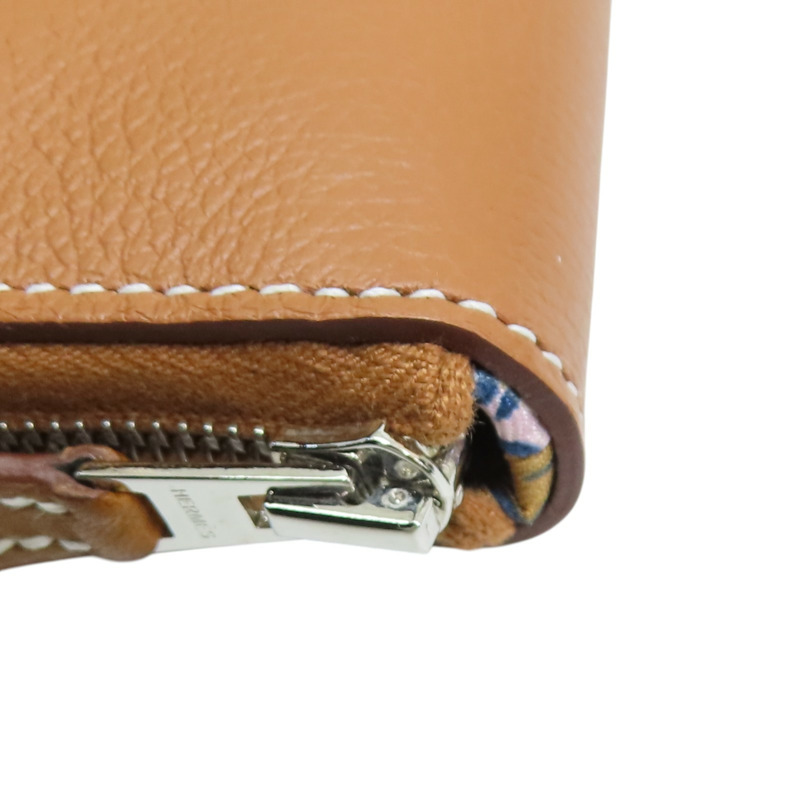 金棕色 Evercolor牛皮 Azap Silk'In Long 拉鍊長夾 B刻【HERMES 愛馬仕】-12