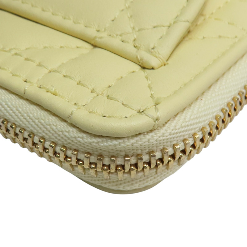 黃色 羊皮 Lady Dior Cosmos Cardholder 零錢包【Dior 迪奧 】 S0965ONMJ-9