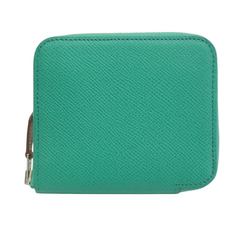 翡翠綠 Epsom牛皮 Silk in Compact 絲巾短夾 Z刻【HERMES 愛馬仕】