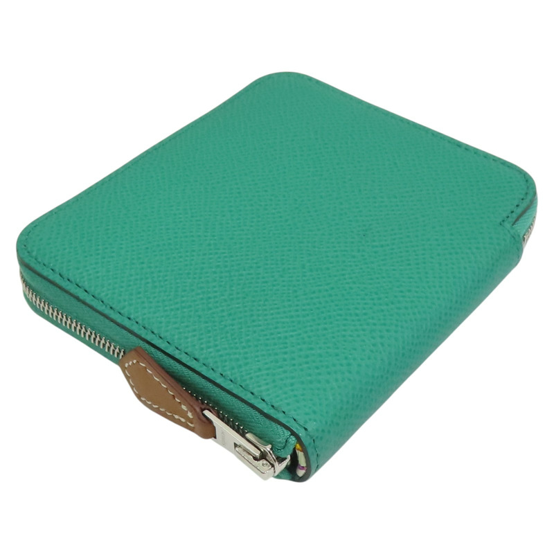 翡翠綠 Epsom牛皮 Silk in Compact 絲巾短夾 Z刻【HERMES 愛馬仕】-2