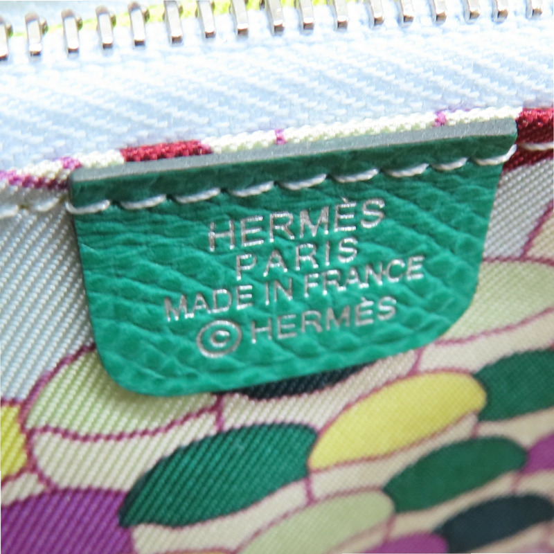 翡翠綠 Epsom牛皮 Silk in Compact 絲巾短夾 Z刻【HERMES 愛馬仕】-7