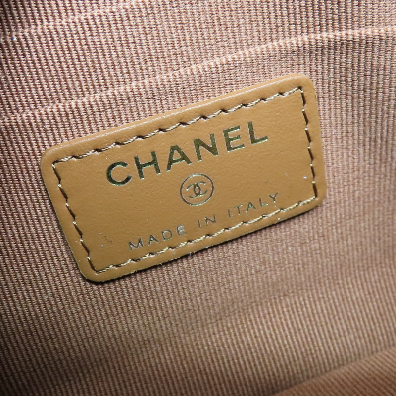 棕色 菱格紋 羊皮 CHANEL19 poach 拉鍊長夾【CHANEL 香奈兒】-6