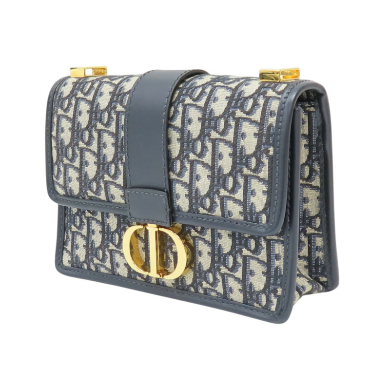 藍色 緹花帆布 30 Montaigne 肩背包【Dior 迪奧 】 M9203UTZQ_M928-2