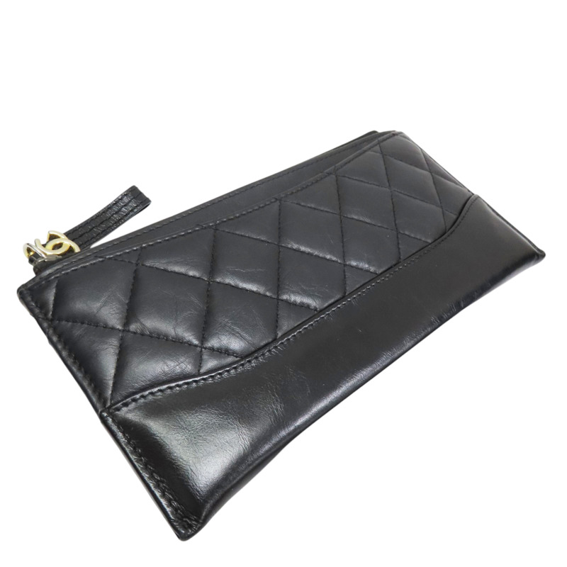 黑色 牛皮 Gabrielle Zipped 拉鍊長夾【CHANEL 香奈兒】-2