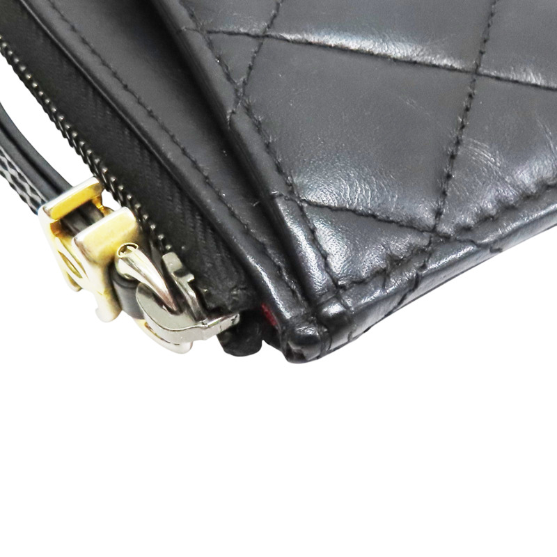 黑色 牛皮 Gabrielle Zipped 拉鍊長夾【CHANEL 香奈兒】-12