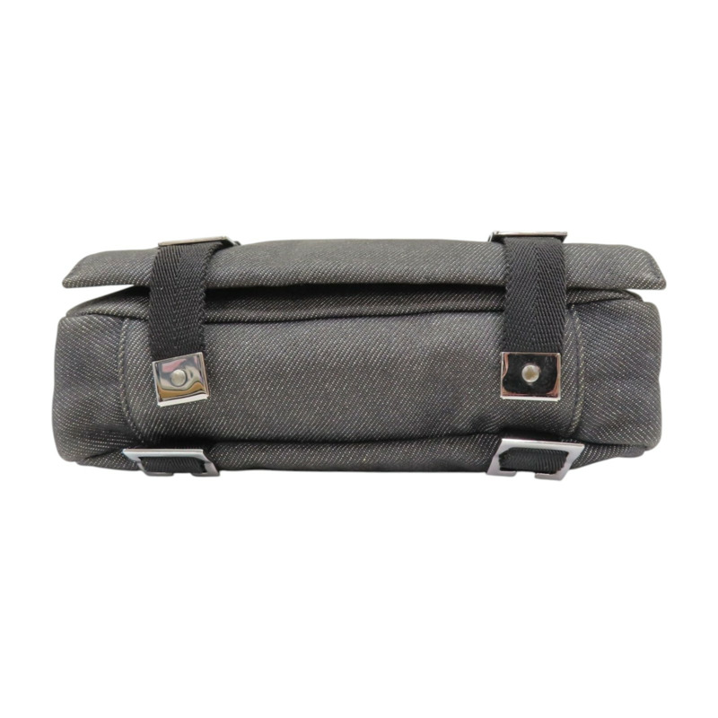 灰色 單寧布 黑色牛皮 肩背包【GUCCI 古馳】 90764-3