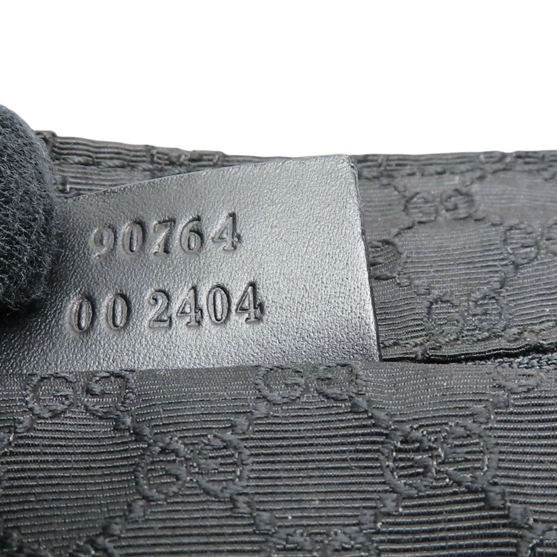 灰色 單寧布 黑色牛皮 肩背包【GUCCI 古馳】 90764-8