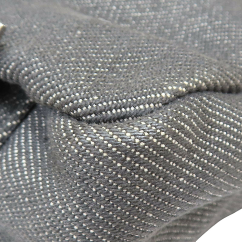 灰色 單寧布 黑色牛皮 肩背包【GUCCI 古馳】 90764-15