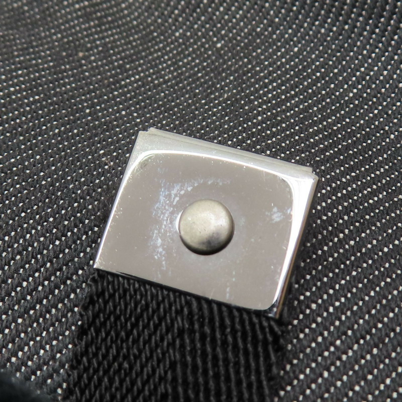 灰色 單寧布 黑色牛皮 肩背包【GUCCI 古馳】 90764-18