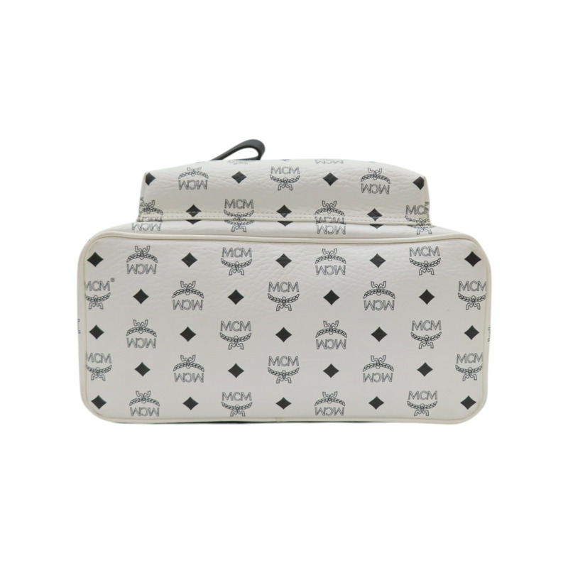 白色帆布 Visetos系列 Stark Bebe Boo 後背包【MCM】 MMK 4SVE38 WT001-3