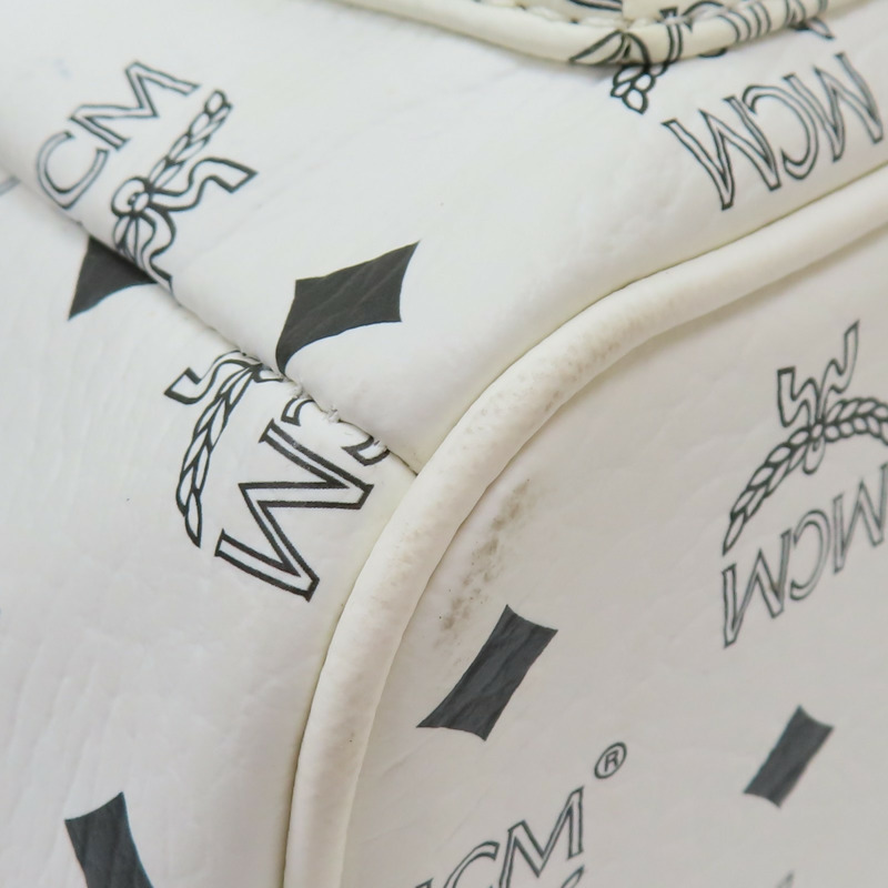 白色帆布 Visetos系列 Stark Bebe Boo 後背包【MCM】 MMK 4SVE38 WT001-11