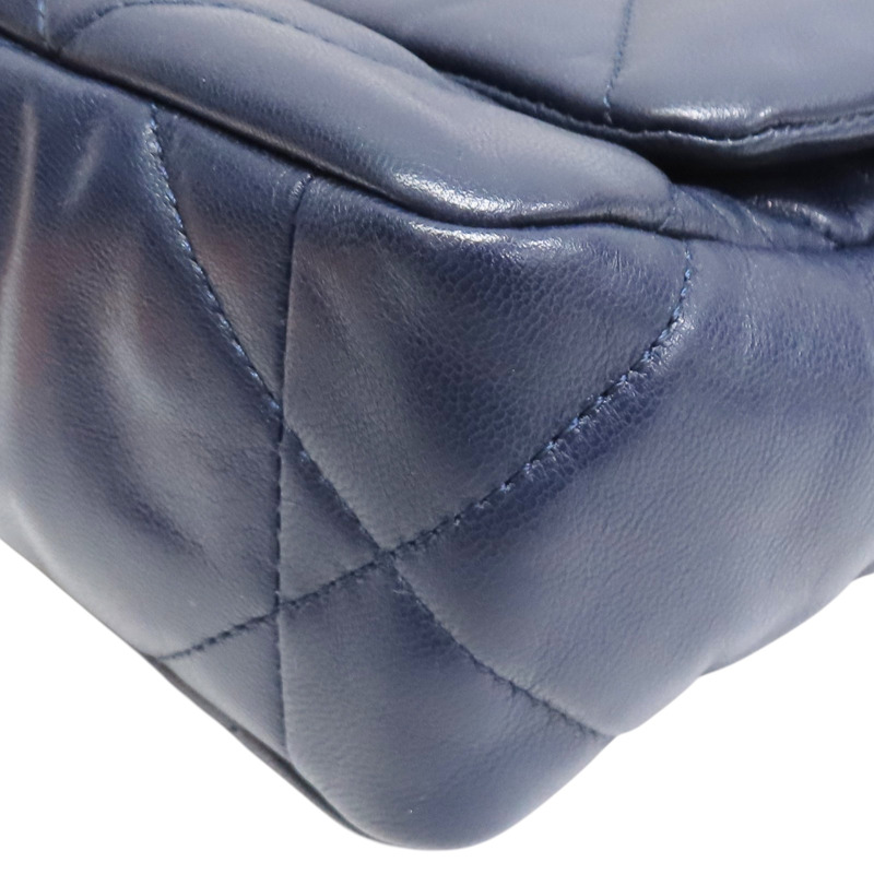 深藍色 羊皮 19 口蓋 兩用包【CHANEL 香奈兒】 AS1160-11