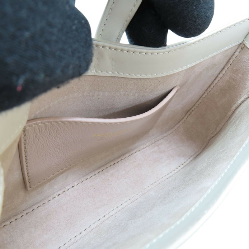 白色 牛皮 LE 5 A 7 Mini Hobo 手提包【SAINT LAURENT YSL 聖羅蘭】 710318-4