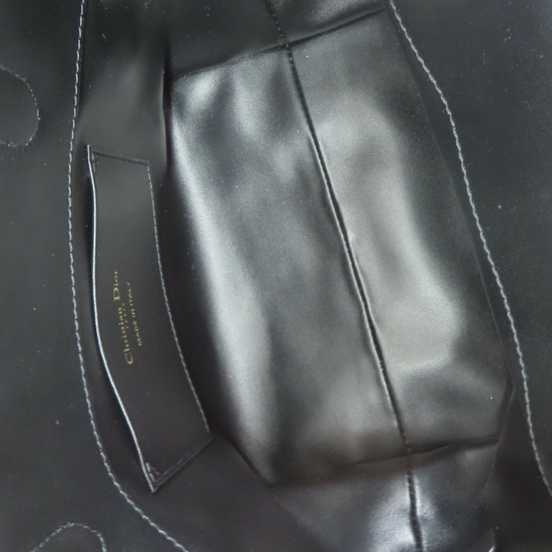 黑色 小牛皮 Toujours 小型直式托特包【Dior 迪奧】 M2835OSNW_M900-4