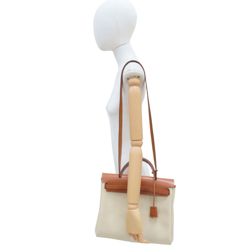 電光藍帆布 棕色牛皮 Herbag Zip 31 肩背包 B刻【HERMES 愛馬仕】-8