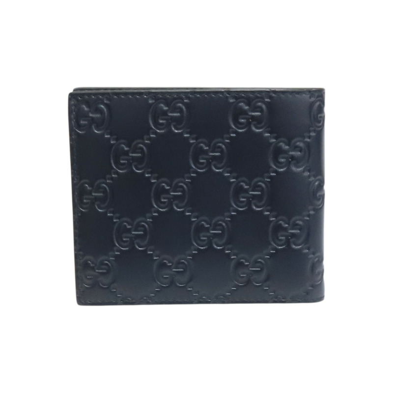 深藍色 牛皮 Trifold Wallet 兩折短夾【GUCCI 古馳】 473916-1