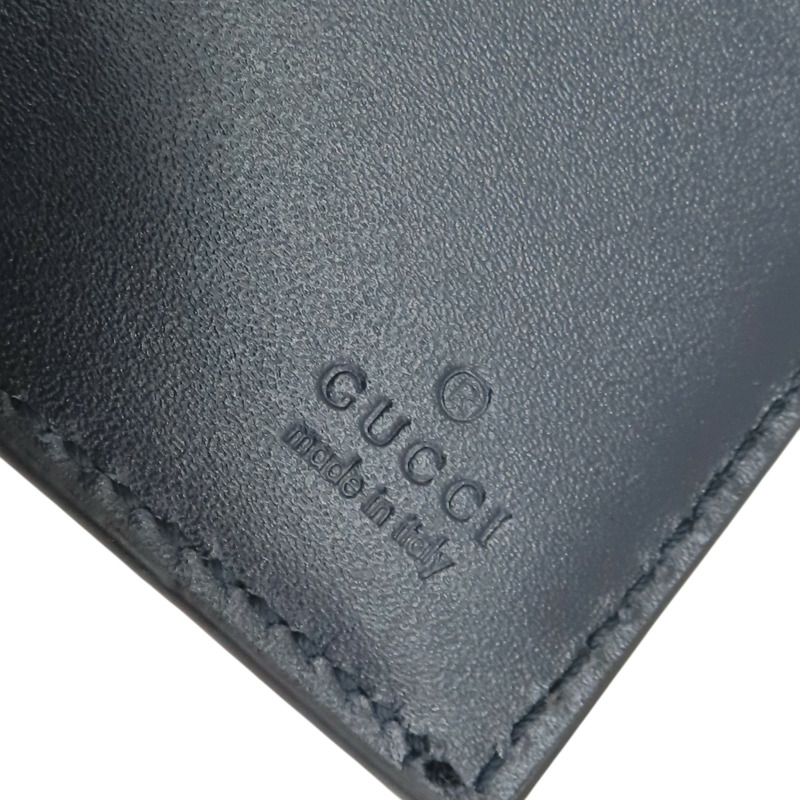 深藍色 牛皮 Trifold Wallet 兩折短夾【GUCCI 古馳】 473916-7