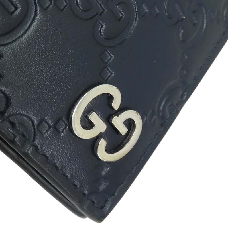 深藍色 牛皮 Trifold Wallet 兩折短夾【GUCCI 古馳】 473916-9