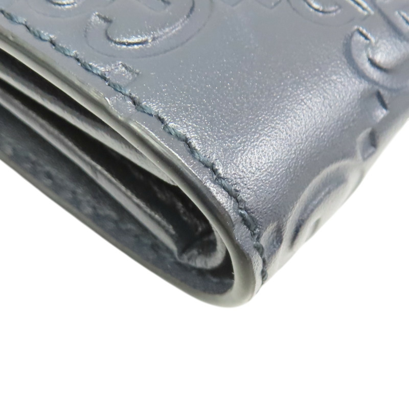 深藍色 牛皮 Trifold Wallet 兩折短夾【GUCCI 古馳】 473916-11