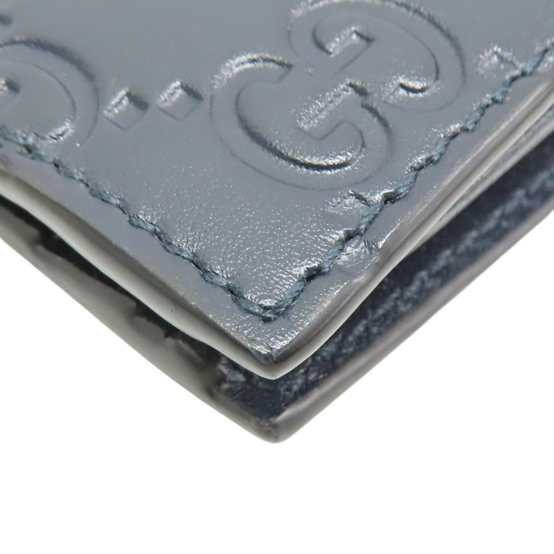 深藍色 牛皮 Trifold Wallet 兩折短夾【GUCCI 古馳】 473916-12