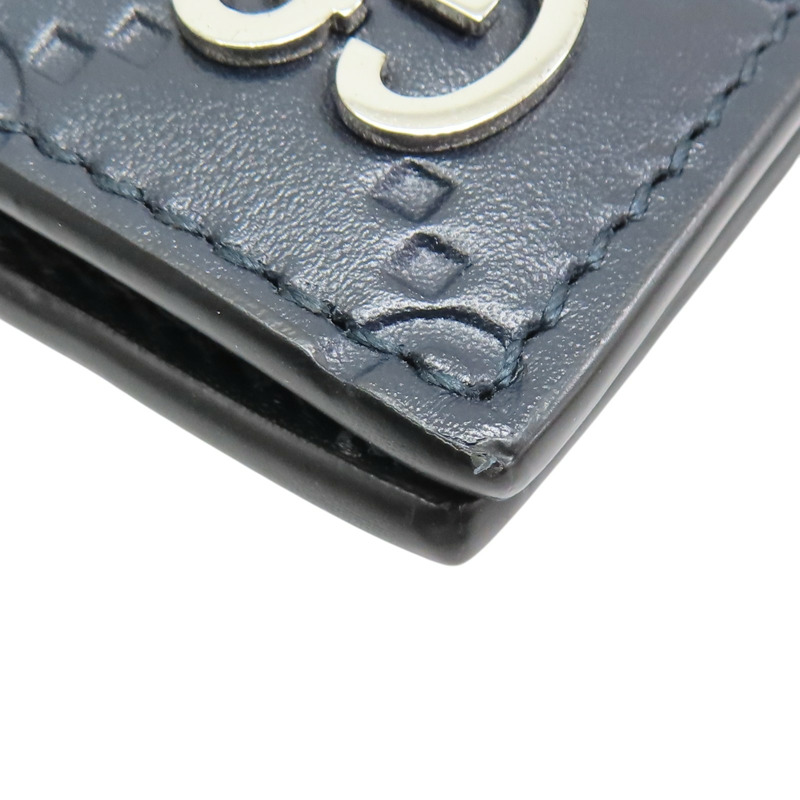 深藍色 牛皮 Trifold Wallet 兩折短夾【GUCCI 古馳】 473916-13