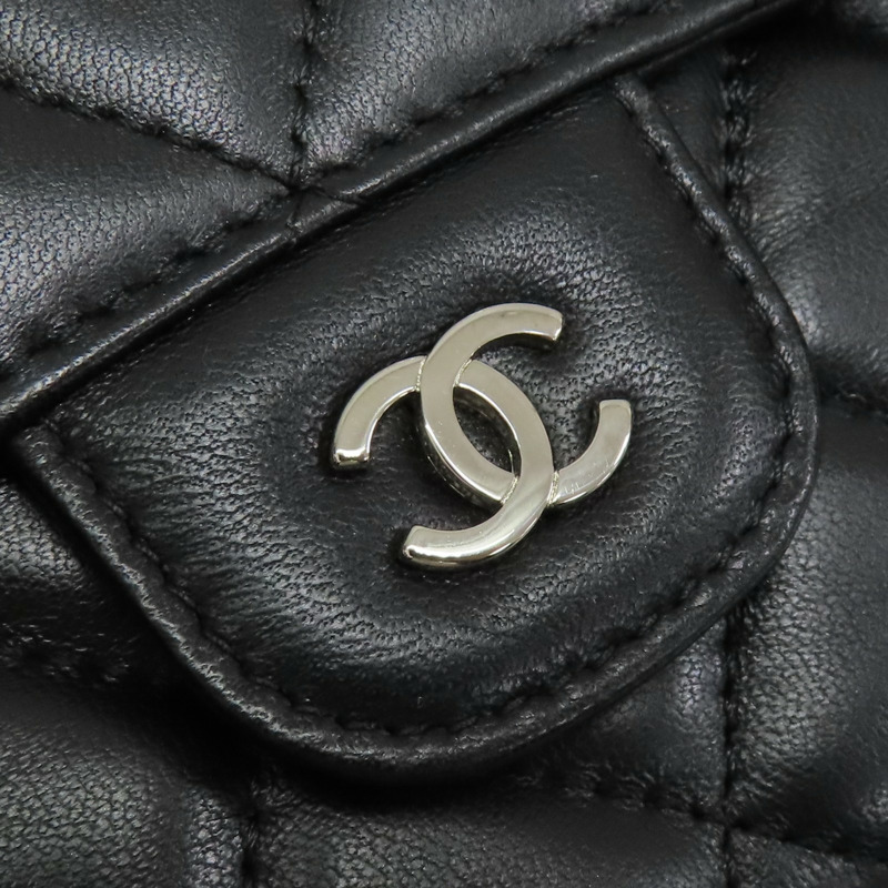 黑色 菱格紋 羊皮 Classic long wallet 銀扣 三折長夾 (無卡)【CHANEL 香奈兒】 AP0241-11