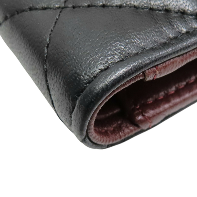 黑色 菱格紋 羊皮 Classic long wallet 銀扣 三折長夾 (無卡)【CHANEL 香奈兒】 AP0241-15