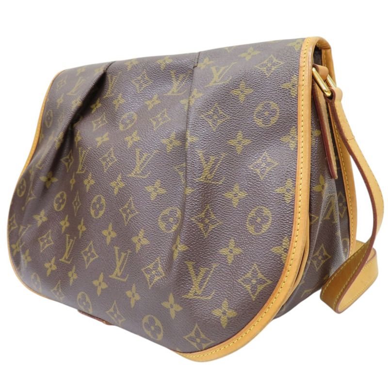 棕色 原花帆布 Menilmontant MM 肩背包【LOUIS VUITTON LV 路易威登】 M40473-2